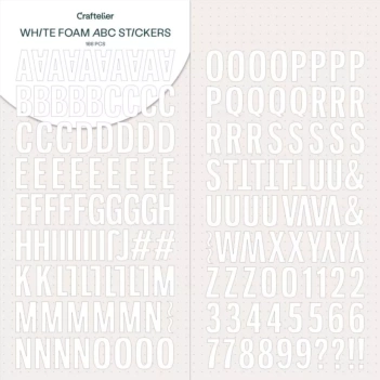Abecedario Adhesivo Foam Blanco Craftelier