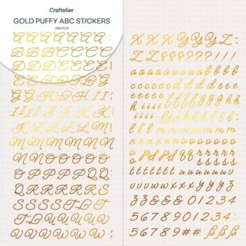 Abecedario Adhesivo Puffy Gold Craftelier