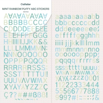 Abecedario Adhesivo Puffy Mint Rainbow Craftelier