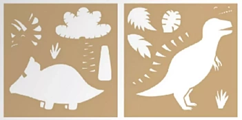 Set de 2 Plantillas de Stencil Dinosaures Artemio