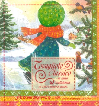 SUPER DEAL **40%** Stamperia Paper Napkins Girl in the Snow 33x33cm