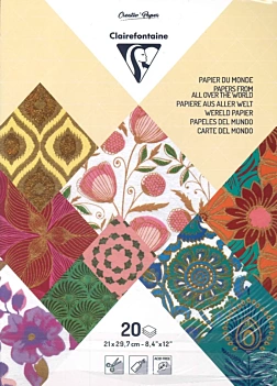Clairefontaine 95097C – Papel Touch Papeles de Todo el Mundo, en diversos colores y estampados