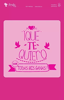 Plantilla de stencil All you need is love 20x20cm