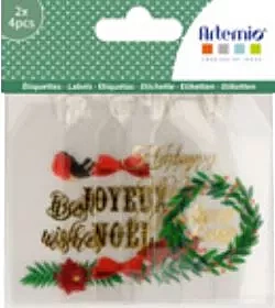 Set 8 Etiquetas en Acetato Merry Christmas Artemio

