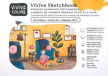 Bloc de Acuarela Hecho a Mano Algodón Viviva Colors 300g/m²
