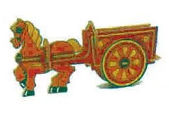 Carreta de Caballos-10 Kits Recortables Serigrafiados de Marquetería 4010-10