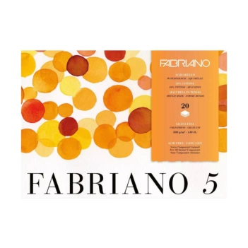 Papel Bloc Fabriano 5 Acuarela Grano Fino Fabriano 26x36cm