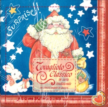 SUPER DEAL **40%** Stamperia Paper Napkins Santa Claus Surprise 33x33cm