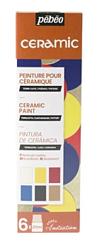 Set de Iniciación Ceramic 6 Pinturas para Cerámica y Vidrio Pebeo 20ml