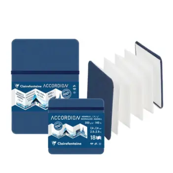 Bloc acuarela liso tapa dura Accordion Clairefontaine 300g/m²
