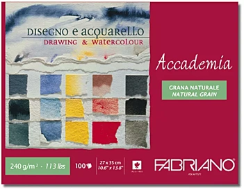 Bloc acuarela Accademia Fabriano 27x35cm 240gr/m² 