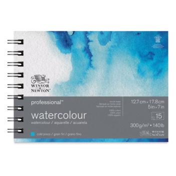 Bloc de acuarela en espiral grano fino Winsor and Newton 300g /m² 13x18cm