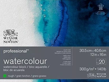 Papel acuarela profesional grano grueso Winsor & Newton 50x76cm 300gr