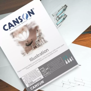 Canson Geklebter Block einfaches Weiß Ilustration A4 200 g/m²