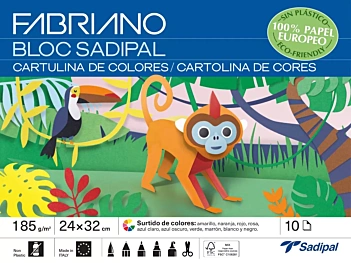 Colored cardboard pad 24x32cm 185g/m² Fabriano
