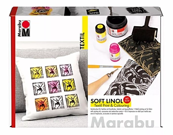 Zestaw do drukowania i kolorowania Marabu Textil Soft Linol