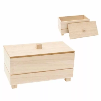 Caja de madera con patas y tapa Montejo 20x10x9cm
