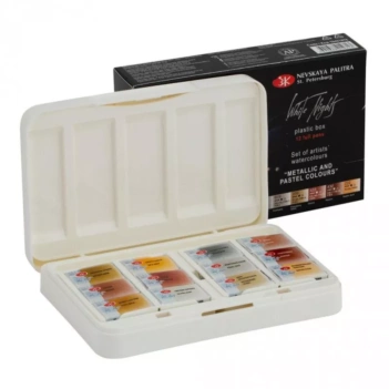Coffret aquarelle 12 godets métalliques et pastel White Nights IWS St.