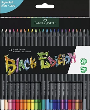 Box of 24 Faber-Castell Black Edition Colored Pencils