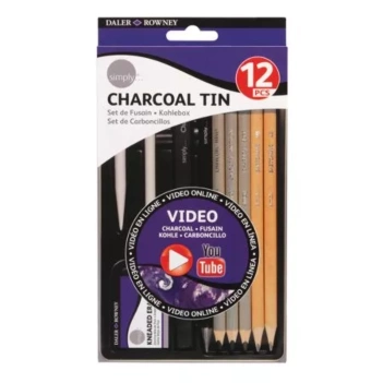 Caja de carboncillos Willow Simply Daler-Rowney 12 unidades