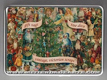 German Stickers Box, Christmas metallic box