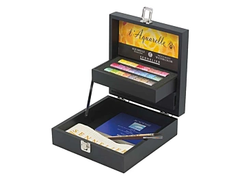 Scatola in legno 24 mezzi godet extrasottili e accessori Sennelier