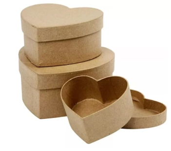 Creativ Company Set 3 Paper Maché Heart Boxes 