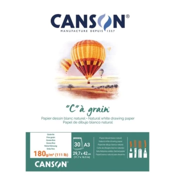 Bloc encolado dibujo blanco natural "C" à Grain Canson A4 180g/m²