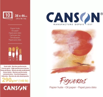 Bloc Óleo Figueras Encolado 1 Lado Grano Tela Lino Canson 290g/m²