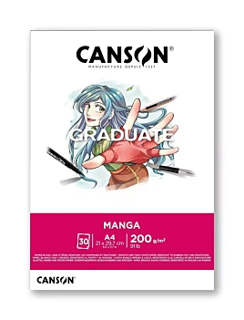 Blok Canson Fine Grain, 1-stronnie klejony, Absolwent Mangi