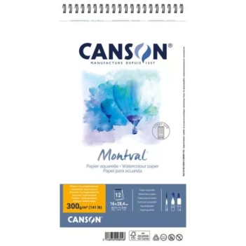 Bloc acuarela Montval espiral Canson 24x32cm