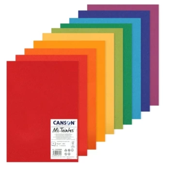 Pack 10 Papiers Mi-Teintes Canson Assortis 50x65cm 160g/m²