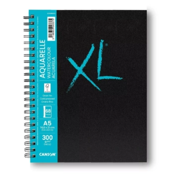Blocco XL Aquarelle Coperchio duro 300g/m² Canson A5