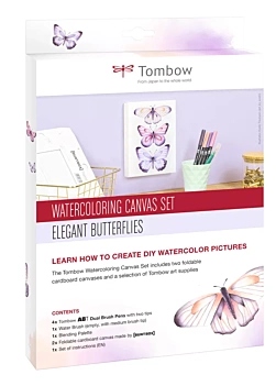 Kit Lienzo Acuarela Elegant Butterflies Tombow