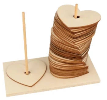 Set 50 Corazones madera + Base On se Marie Artemio