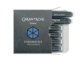 Caja con 6 cartuchos de tinta Chromatics Idyllic Blue Caran d'Ache