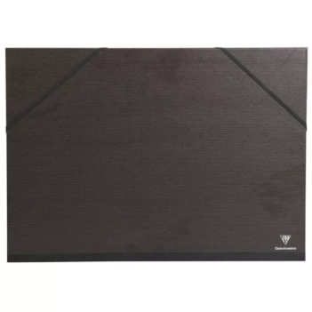 Carpeta de cartón negra con gomas 37x52cm Clairefontaine