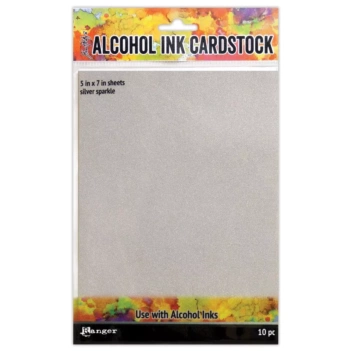 Set cartulinas Silver Sparkle Alcohol Ink Tim Holtz Ranger