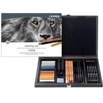 Coffret à dessin en bois 31 pièces Lyra