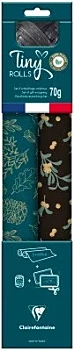Set of 2 rolls of Clairefontaine Tiny Rolls Blue and Black wrapping paper