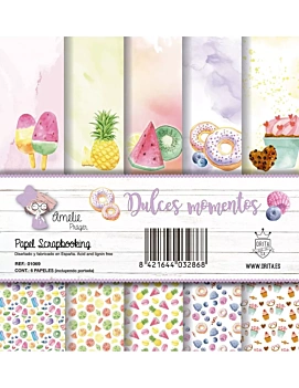 Kit de Scrapbooking Dulces Momentos Amelie Orita 30x30cm (6 papeles)