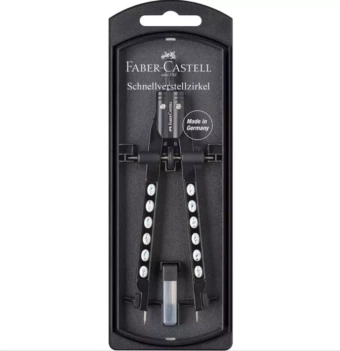 Compás de Ajuste Rápido Factory Negro Cromado Faber-Castell