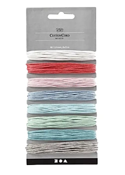 Creativ Company Waxed Cotton Cord Assorted Colours 1mm