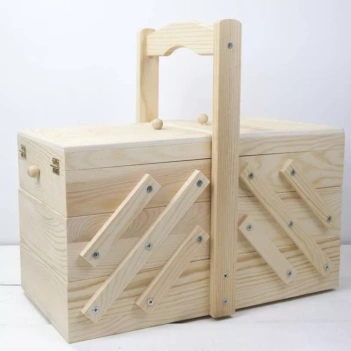 Caja de costura de madera