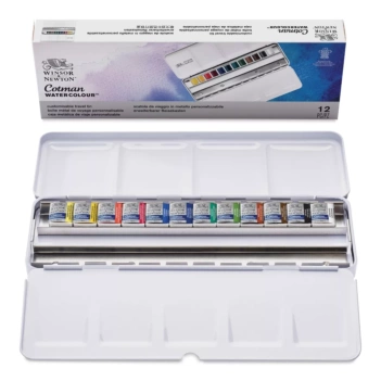Boîte métallique de 12 aquarelles Cotman Winsor and Newton