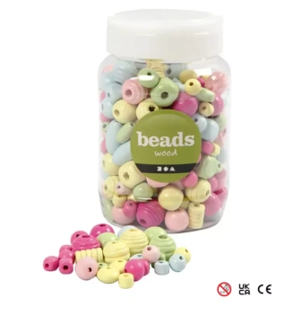 Cubo con Cuentas de Madera Colores Pastel Creativ Company