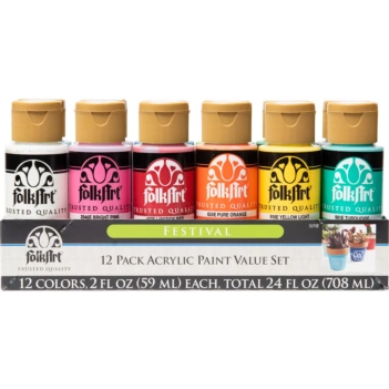 Set 12 Pintura Acrílica FolkArt Festival 59ml
