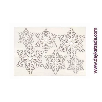Die-cuts de Madera 6 Copos de Nieve Dayka