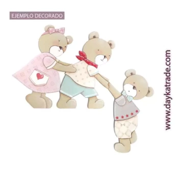Dayka Trade Wooden Silhouette Bears on Chain Right 