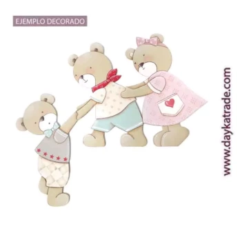 Dayka Trade Wooden silhouette Bears on Chain Left 
